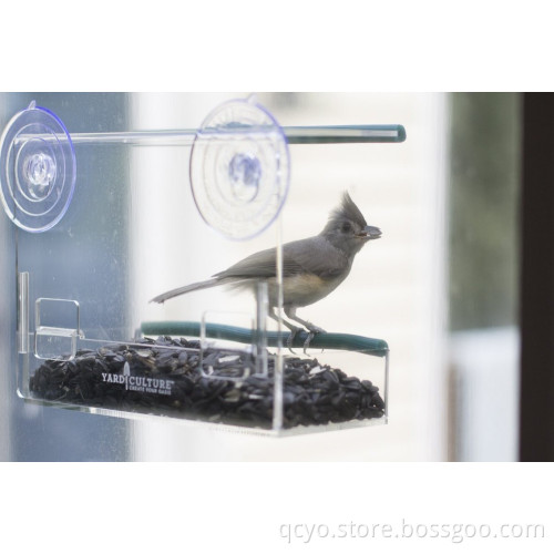 Unique Window Bird Feeder, See Through, Watch Wild Birds Up Close, Removable Seed Tray, Strong Suction Cups